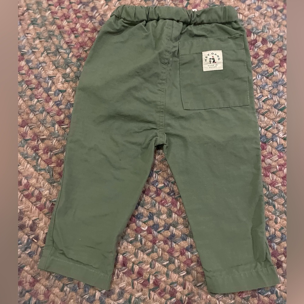 The Hey Gang Everyday pant in Army size 12month